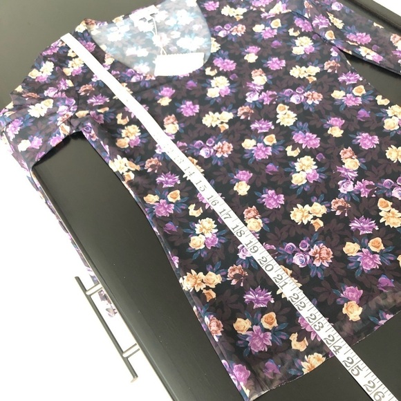 BAUM UND PFERDGARTEN Jenilyn Floral Mesh Top long sleeve, purple, size S NWT - Picture 10 of 15